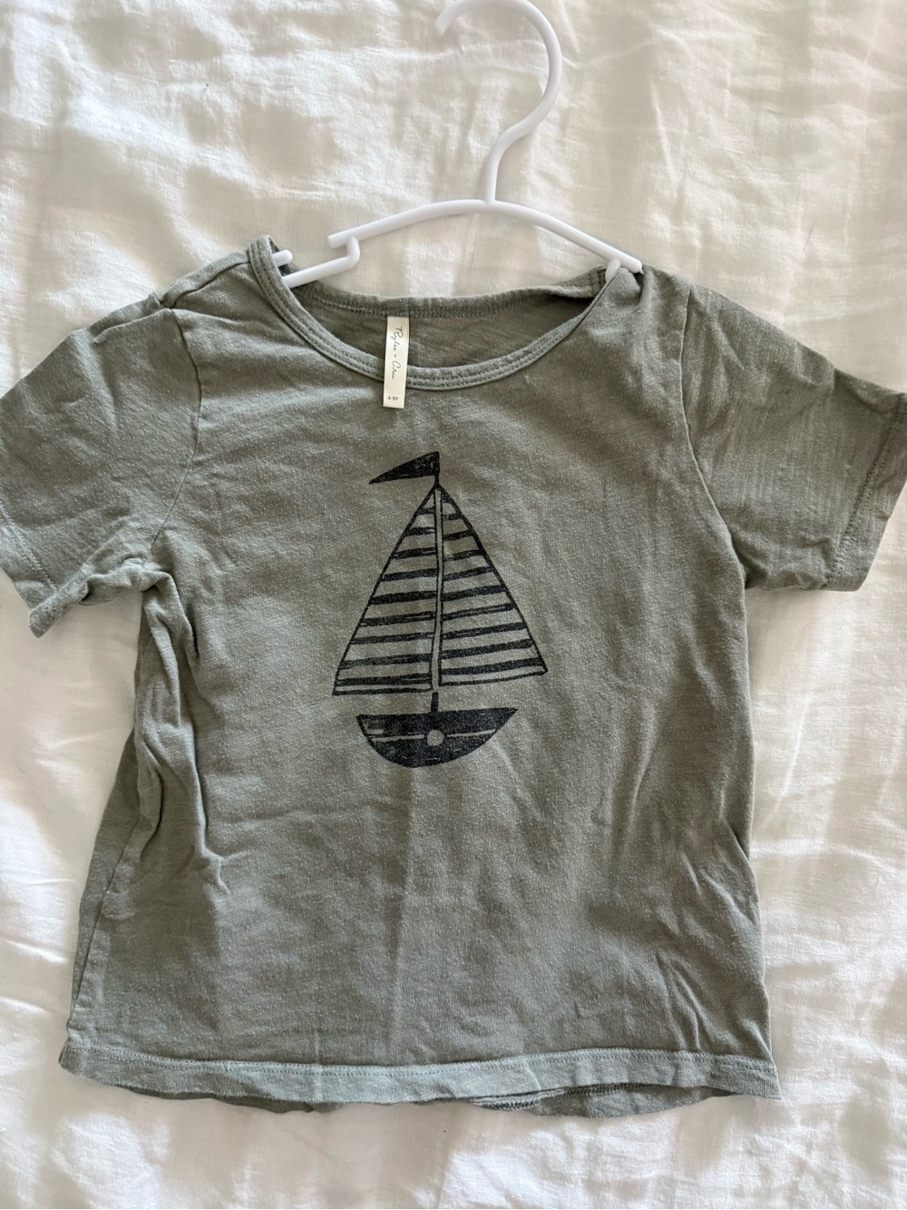 Rylee + Cru Kids Sailboat Graphic Tee - Olive Green
